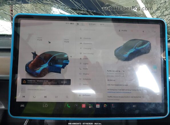 7SAYGAEE5RF201497 2024 TESLA MODEL Y Синий Вид задних сидений