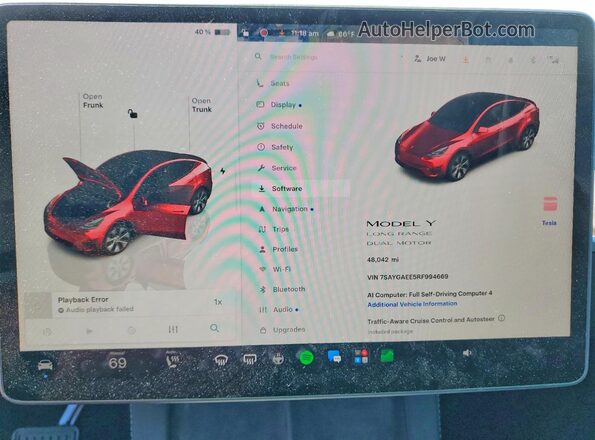 7SAYGAEE5RF994669 2024 TESLA MODEL Белый Вид щитка приборов