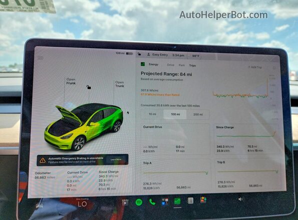 7SAYGAEE6NF350835 2022 TESLA MODEL Red Вид щитка приладів