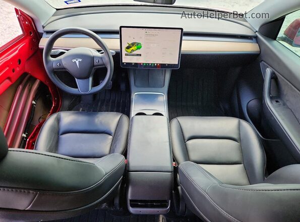 7SAYGAEE6NF350835 2022 TESLA MODEL Red Вид панелі приладів