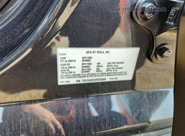 7SAYGAEE6RF029884 2024 TESLA MODEL Two Tone VIN sticker view
