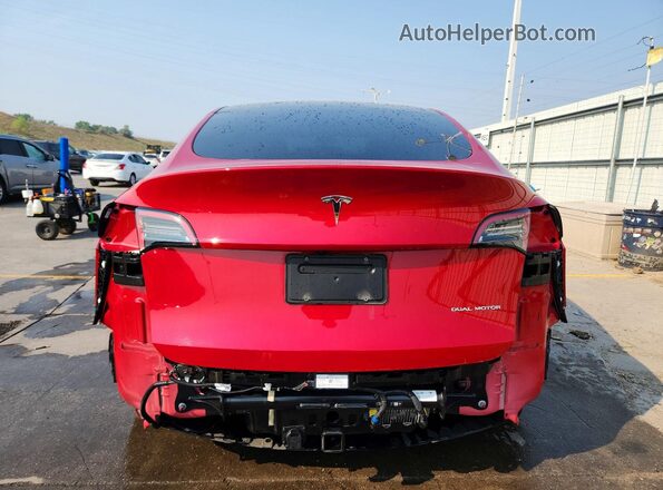 7SAYGAEE7PF866818 2023 TESLA MODEL Red Вид ззаду