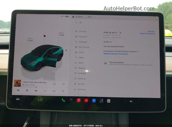 7SAYGAEE7RF111297 2024 TESLA MODEL Y Blue 