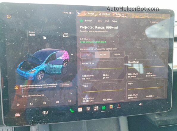 7SAYGAEE8NF383562 2022 TESLA MODEL Blue Vista del cuadro de instrumentos