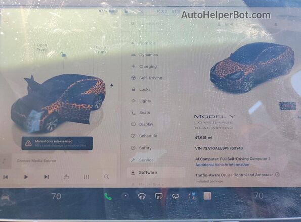 7SAYGAEE9PF769748 2023 TESLA MODEL Синий Вид щитка приборов