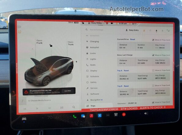 7SAYGAEE9SF239630 2025 TESLA MODEL Gray Вид щитка приладів