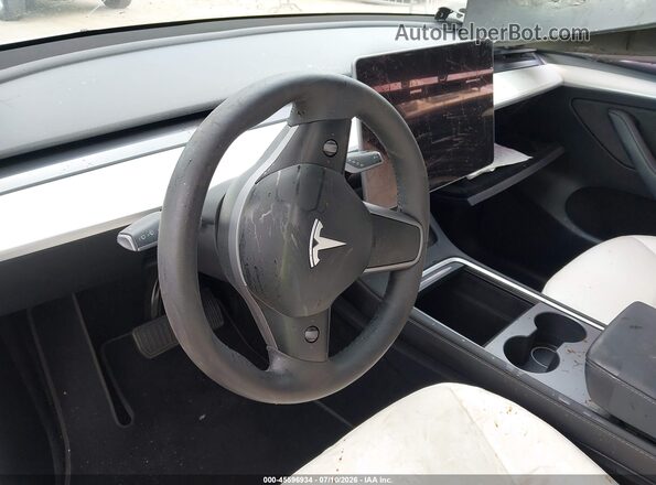 7SAYGAEEXPF751520 2023 TESLA MODEL Y White Rear seats view
