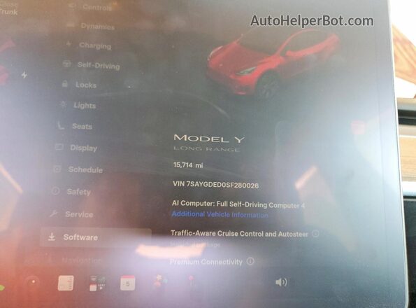 7SAYGDED0SF280026 2025 TESLA MODEL Красный Вид щитка приборов
