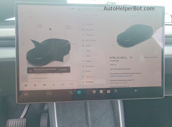 7SAYGDED0TA655752 2026 TESLA MODEL Черный Вид щитка приборов