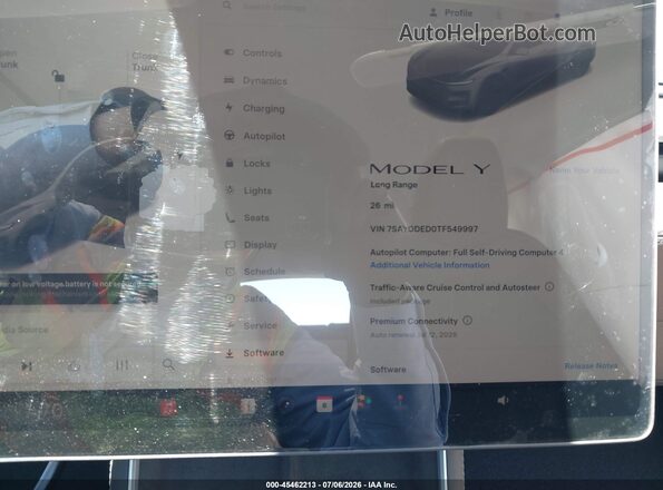7SAYGDED0TF549997 2026 TESLA MODEL Y Серый Вид задних сидений
