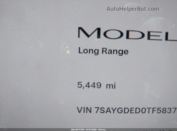 7SAYGDED0TF583762 2026 TESLA MODEL Y Black 