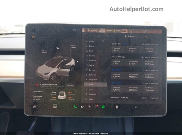 7SAYGDED2RF087175 2024 TESLA MODEL Y White Հետևի նստատեղերի տեսք