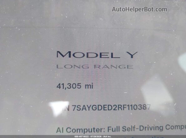 7SAYGDED2RF110387 2024 TESLA MODEL Y Red 
