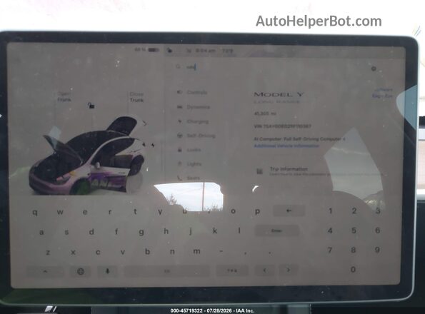 7SAYGDED2RF110387 2024 TESLA MODEL Y Red Հետևի նստատեղերի տեսք