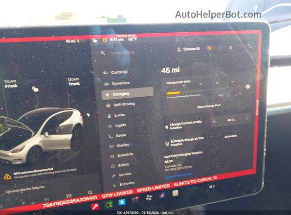 7SAYGDED2SA339431 2025 TESLA MODEL Y Белый 