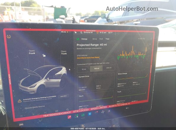 7SAYGDED2SA339431 2025 TESLA MODEL Y Белый Вид задних сидений