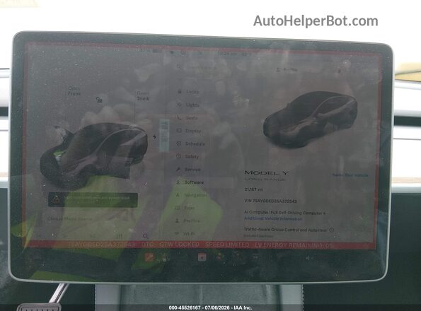 7SAYGDED2SA372543 2025 TESLA MODEL Y Серебряный Вид задних сидений