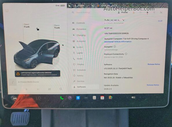 7SAYGDED2SF259629 2025 TESLA MODEL Gray Вид щитка приладів