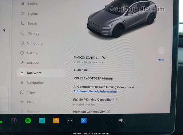 7SAYGDED2TA469095 2026 TESLA MODEL Y Gray Սալոնի 360 աստիճան տեսք
