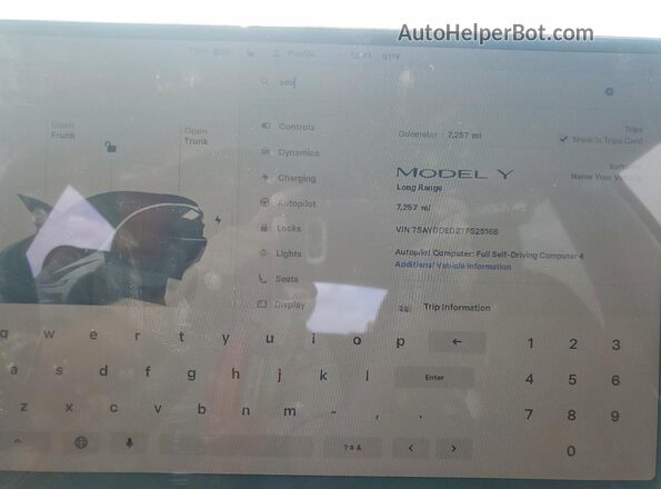 7SAYGDED2TF525166 2026 TESLA MODEL Charcoal Instrument cluster view