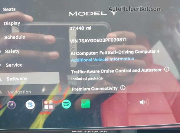 7SAYGDED3PF939871 2023 TESLA MODEL Y Gray 