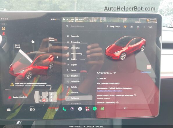 7SAYGDED3PF939871 2023 TESLA MODEL Y Gray 