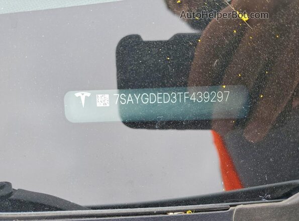 7SAYGDED3TF439297 2026 TESLA MODEL White VIN sticker view