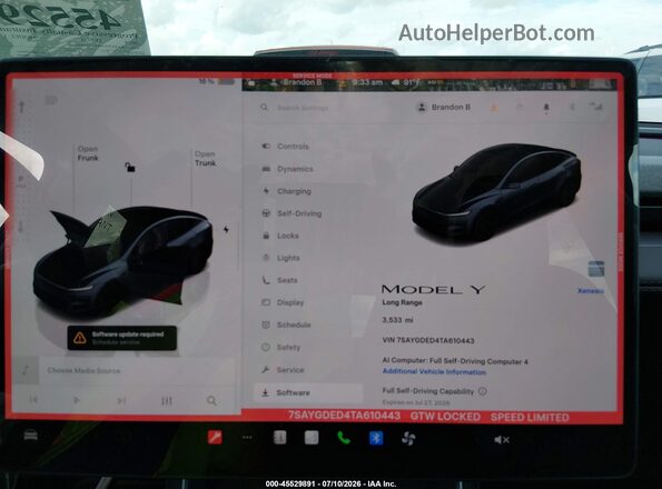 7SAYGDED4TA610443 2026 TESLA MODEL Y Gray 