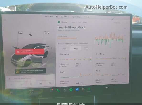7SAYGDED5TA647663 2026 TESLA MODEL Y White უკანა სავარძლების ხედი