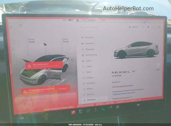 7SAYGDED5TA647663 2026 TESLA MODEL Y White 