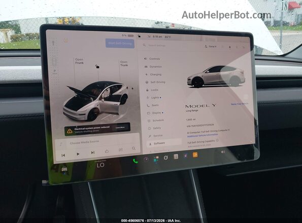 7SAYGDED5TF531026 2026 TESLA MODEL Y White Вид задніх сидінь