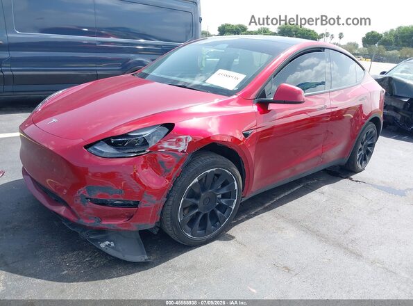 7SAYGDED6RF155977 2024 TESLA MODEL Y Красный Передняя левая четверть