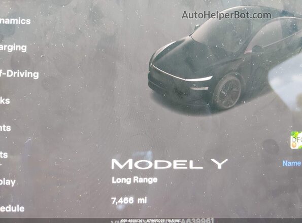 7SAYGDED6TA639961 2026 TESLA MODEL Y Черный Вид задних сидений