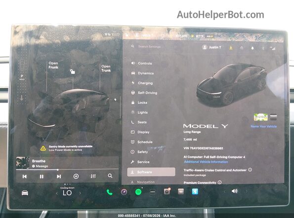 7SAYGDED6TA639961 2026 TESLA MODEL Y Черный 