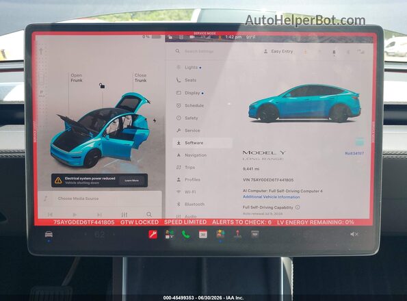 7SAYGDED6TF441805 2026 TESLA MODEL Y Black Vista de los asientos traseros