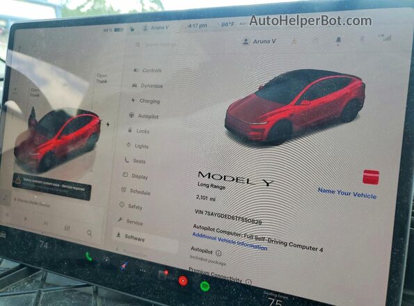 7SAYGDED6TF550829 2026 TESLA MODEL Красный Вид щитка приборов