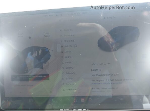 7SAYGDED7PF955961 2023 TESLA MODEL Y Blue Rear seats view