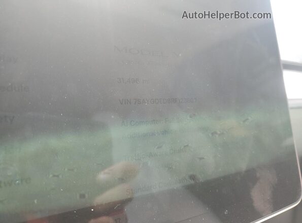 7SAYGDED8RF123807 2024 TESLA MODEL White Вид щитка приладів