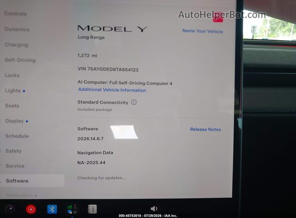 7SAYGDED8TA654123 2026 TESLA MODEL Y Красный Вид задних сидений