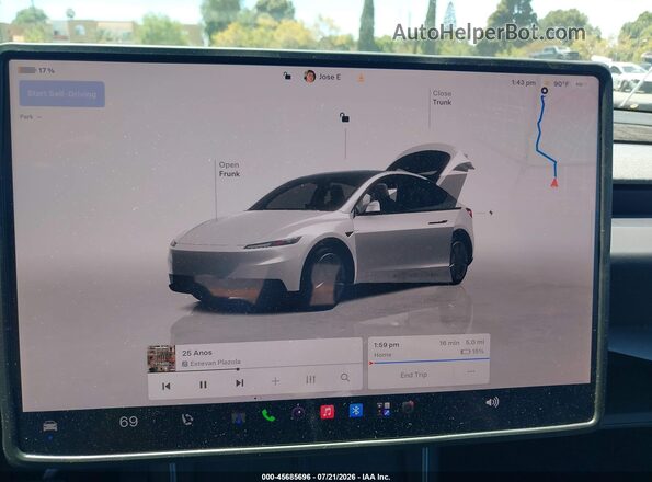 7SAYGDED8TA705815 2026 TESLA MODEL Y White 