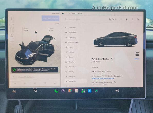 7SAYGDED8TF616202 2026 TESLA MODEL Black Widok zestawu wskaźników