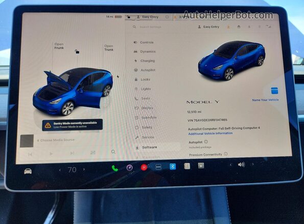 7SAYGDED9RF047465 2024 TESLA MODEL Blue Вид щитка приладів