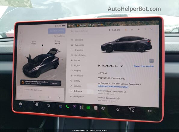 7SAYGDED9TA587032 2026 TESLA MODEL Y Gray Rear seats view
