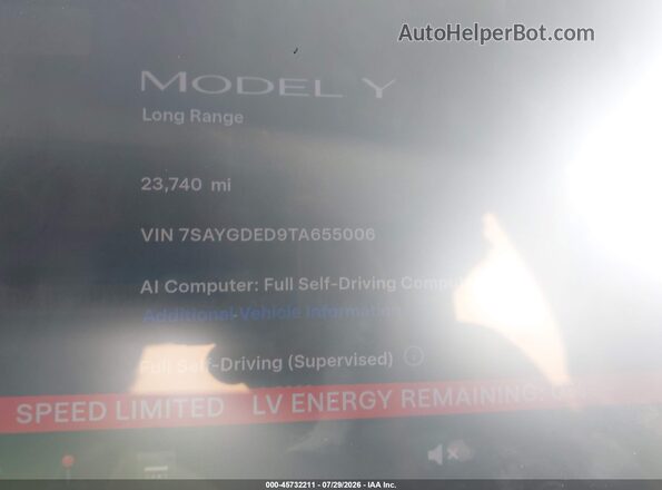 7SAYGDED9TA655006 2026 TESLA MODEL Y Gray 