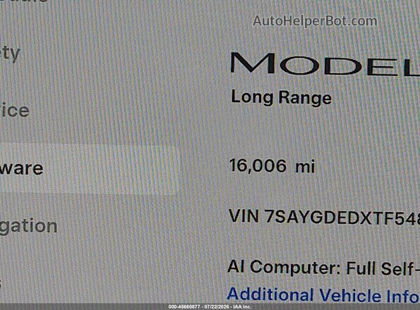 7SAYGDEDXTF548193 2026 TESLA MODEL Y Серый 