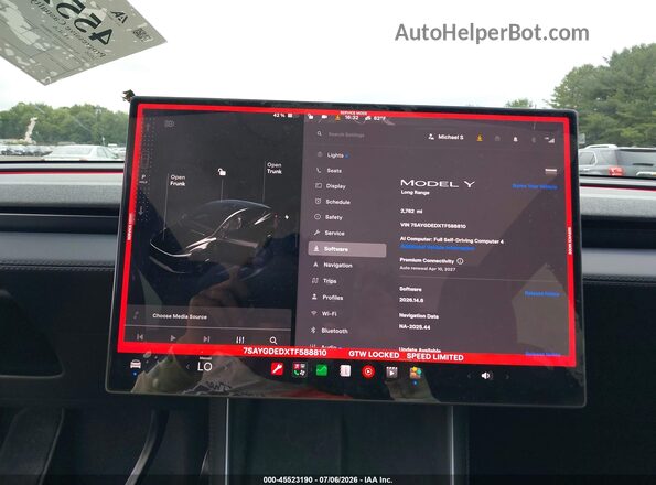 7SAYGDEDXTF588810 2026 TESLA MODEL Y Black Vista de los asientos traseros
