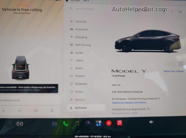 7SAYGDEDXTF646138 2026 TESLA MODEL Y Black Vista de los asientos traseros