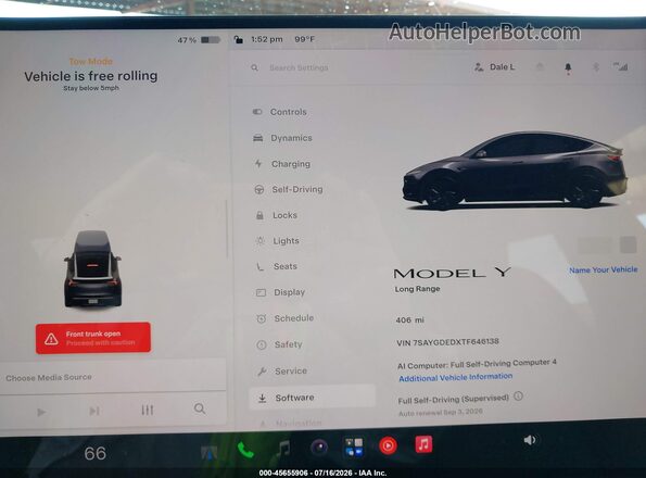 7SAYGDEDXTF646138 2026 TESLA MODEL Y Black 