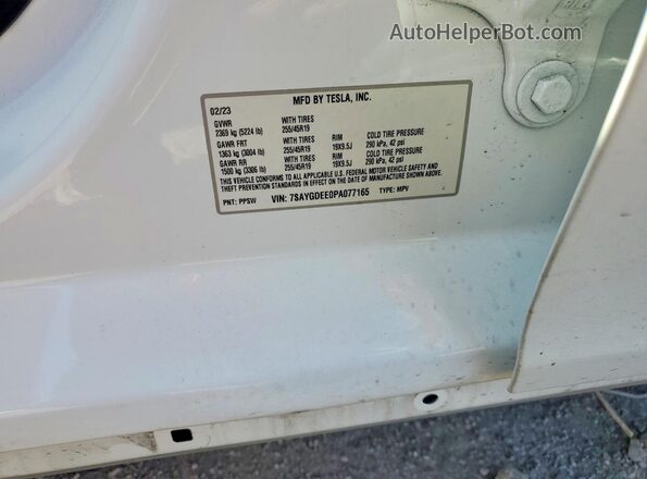 7SAYGDEE0PA077165 2023 TESLA MODEL White Engine compartment view