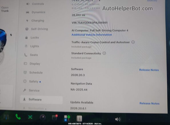 7SAYGDEE0PA206991 2023 TESLA MODEL Y Синий Вид задних сидений